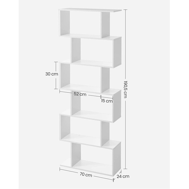 Estantería KISTA, Diseño Moderno, en Madera color Blanco