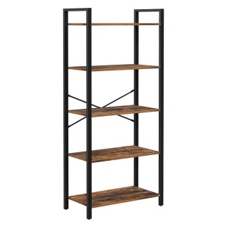 Estantería LYSA, Diseño Industrial, en Metal y Madera, color Roble Oscuro 2