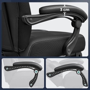 Silla gaming ROGER, reposapiés extensible, con cojines incluidos, en piel color negro