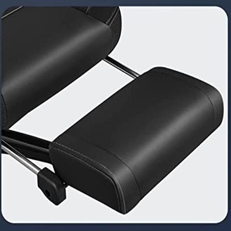 Silla gaming ROGER, reposapiés extensible, con cojines incluidos, en piel color negro