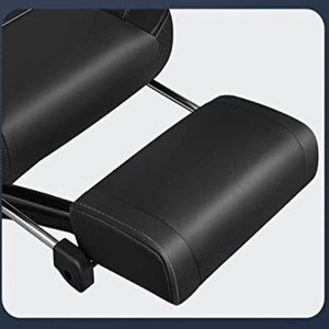 Silla gaming ROGER, reposapiés extensible, con cojines incluidos, en piel color negro