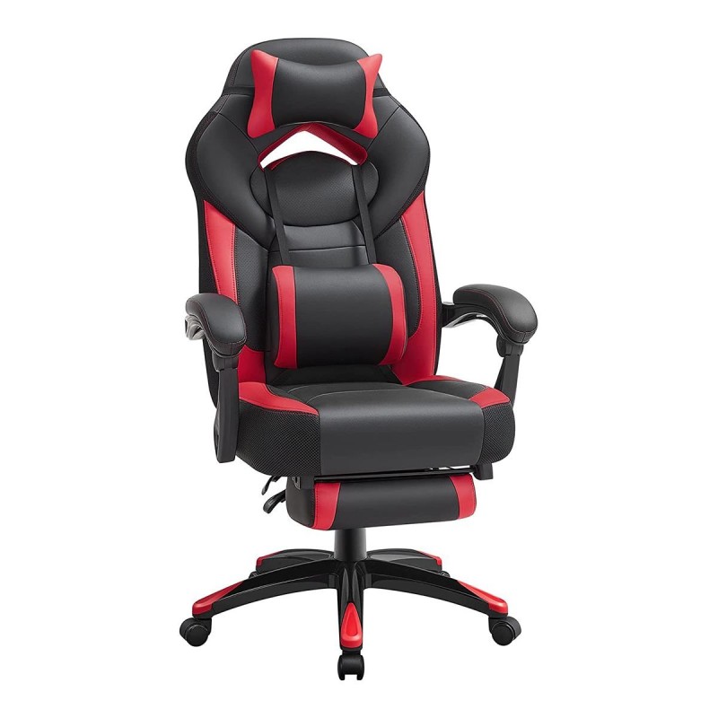Silla gaming ROGER, reposapiés extensible, con cojines incluidos, en piel color negro