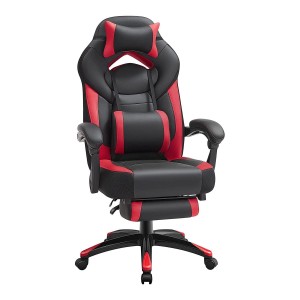Silla gaming ROGER, reposapiés extensible, con cojines incluidos, en piel color negro