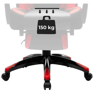 Silla gaming ROGER, reposapiés extensible, con cojines incluidos, en piel color negro