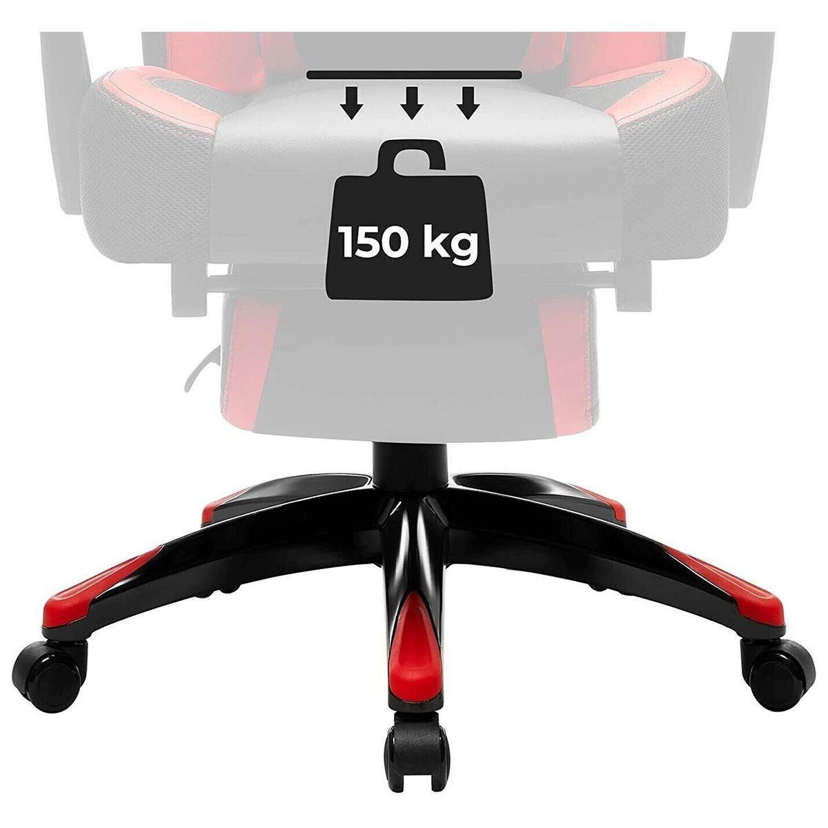 Silla Gaming ROGER, Incluye Reposapiés Extensible, Cojín Cervical y Lumbar, En Negro
