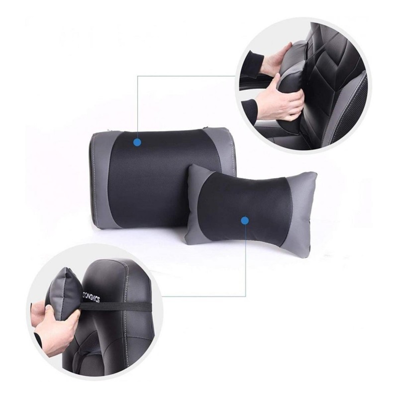 Silla gaming ROGER, reposapiés extensible, con cojines incluidos, en piel color negro