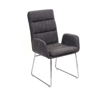 Silla de Confidente DAYTONA, Patas Metálicas, en Piel Verde