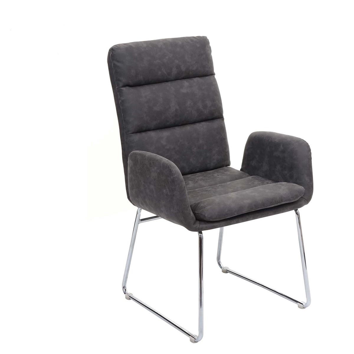 Silla de Confidente DAYTONA, Patas Metalizadas, en Piel color Verde
