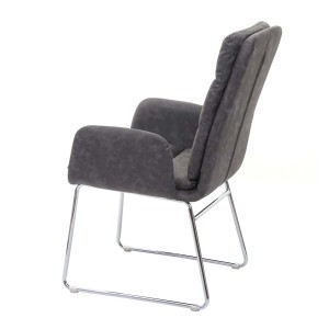 Silla de Confidente DAYTONA, Patas Metálicas, en Piel Verde