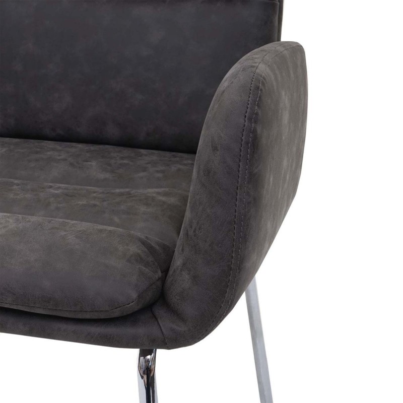 Silla de Confidente DAYTONA, Patas Metálicas, en Piel Verde