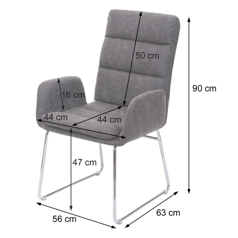 Silla de Confidente DAYTONA, Patas Metálicas, en Piel Verde