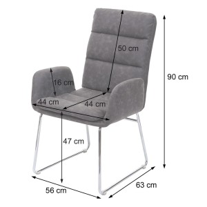 Silla de Confidente DAYTONA, Patas Metálicas, en Piel Verde