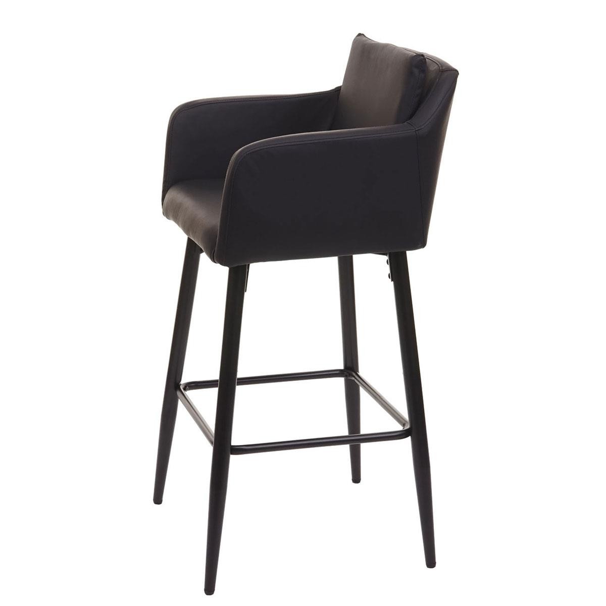 Taburete KESIA, Diseño Moderno y Sofisticado, Gran Acolchado en Piel color Negro