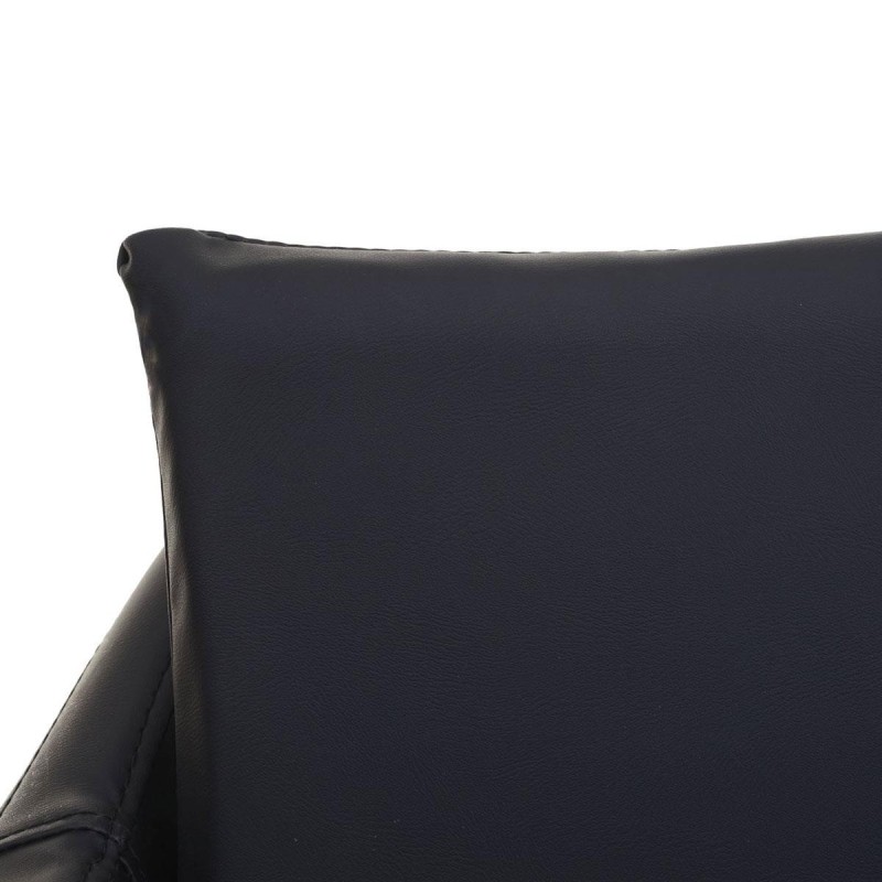 Taburete KESIA, gran acolchado en piel sintética color Negro