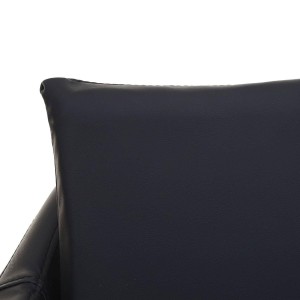 Taburete KESIA, gran acolchado en piel sintética color Negro