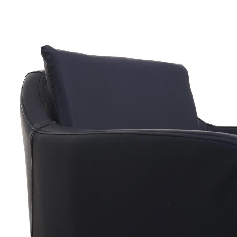 Taburete KESIA, gran acolchado en piel sintética color Negro