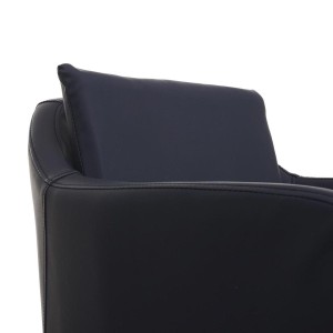 Taburete KESIA, gran acolchado en piel sintética color Negro
