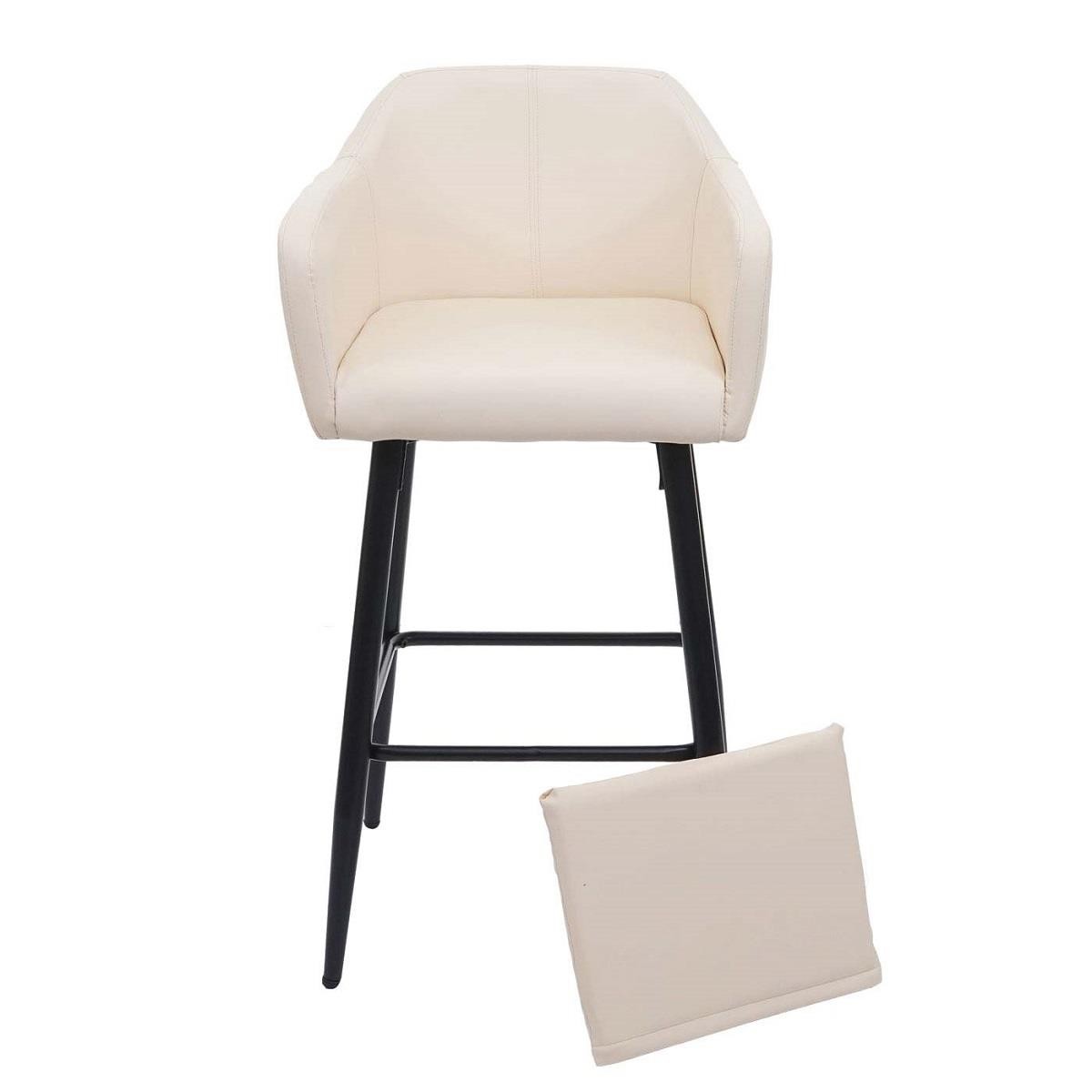 Taburete KESIA, Diseño Moderno y Sofisticado, Gran Acolchado en Piel color Negro