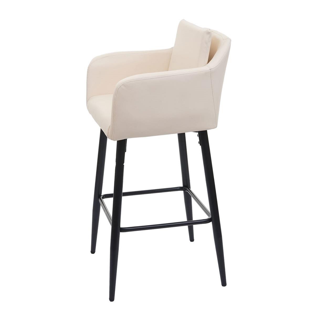 Taburete KESIA, Diseño Moderno y Sofisticado, Gran Acolchado en Piel color Negro