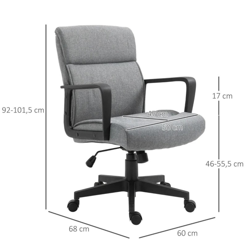 Silla de Oficina KLARNA, Tapizada en Tela color Gris