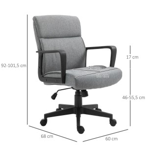 Silla de Oficina KLARNA, Tapizada en Tela color Gris