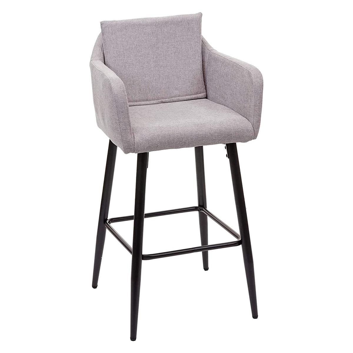 Taburete KESIA TELA, Diseño Moderno y Sofisticado, Gran Acolchado en color Crema