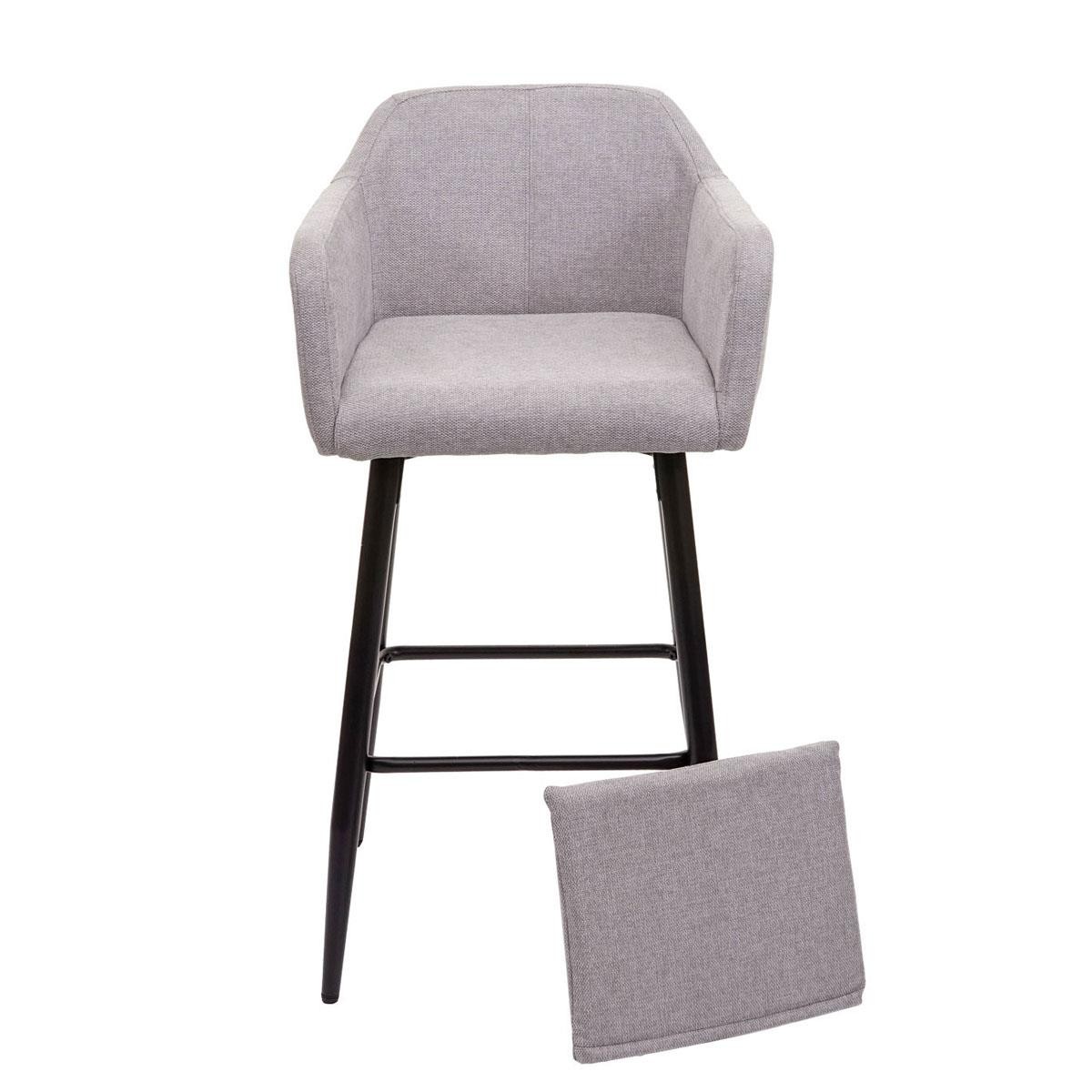 Taburete KESIA TELA, Diseño Moderno y Sofisticado, Gran Acolchado en color Crema