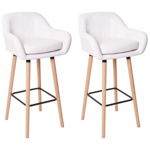 Lote de 2 taburetes VEGAS, Diseño exclusivo, en piel sintética color Negro