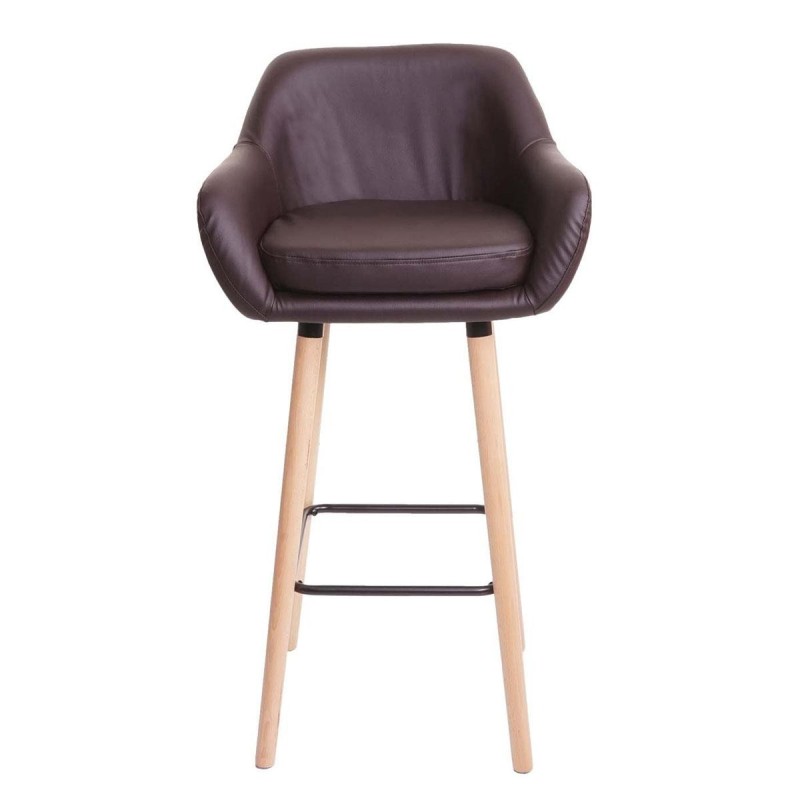 Lote de 2 taburetes VEGAS, Diseño exclusivo, en piel sintética color Negro