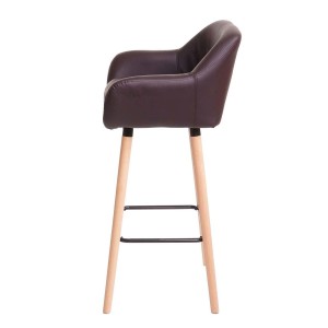 Lote de 2 taburetes VEGAS, Diseño exclusivo, en piel sintética color Negro