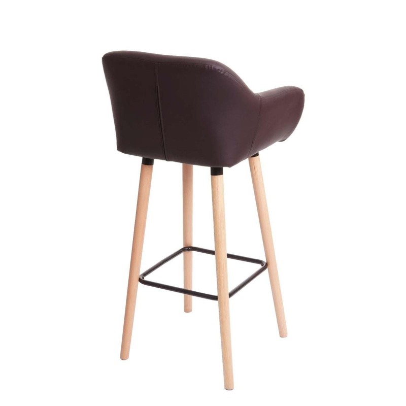 Lote de 2 taburetes VEGAS, Diseño exclusivo, en piel sintética color Negro
