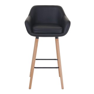 Lote de 2 taburetes VEGAS, Diseño exclusivo, en piel sintética color Negro 2
