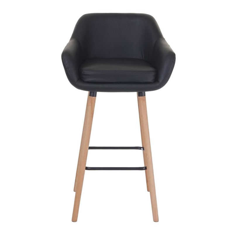 Lote de 2 taburetes VEGAS, Diseño exclusivo, en piel sintética color Negro