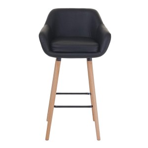 Lote de 2 taburetes VEGAS, Diseño exclusivo, en piel sintética color Negro