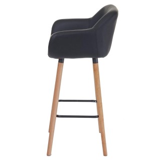 Lote de 2 taburetes VEGAS, Diseño exclusivo, en piel sintética color Negro 2
