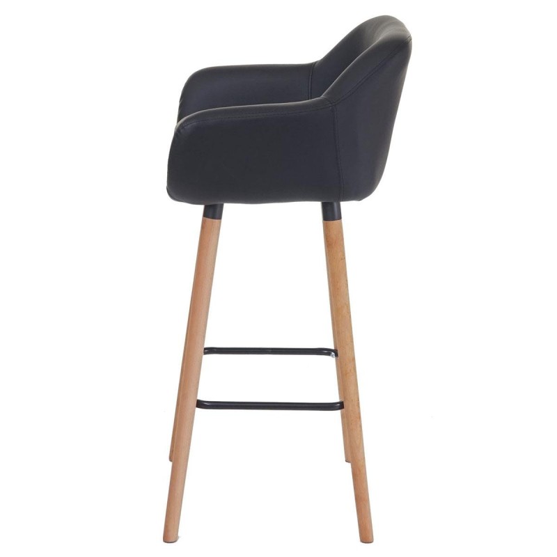 Lote de 2 taburetes VEGAS, Diseño exclusivo, en piel sintética color Negro