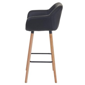 Lote de 2 taburetes VEGAS, Diseño exclusivo, en piel sintética color Negro
