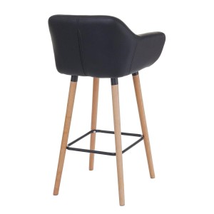 Lote de 2 taburetes VEGAS, Diseño exclusivo, en piel sintética color Negro