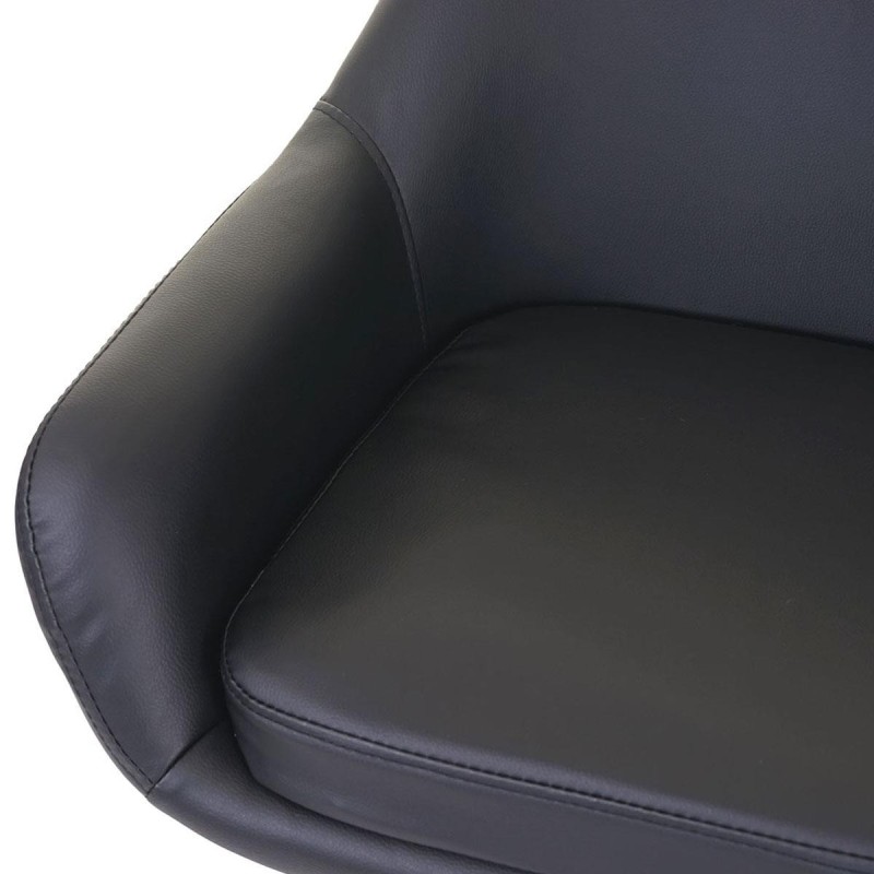 Lote de 2 taburetes VEGAS, Diseño exclusivo, en piel sintética color Negro