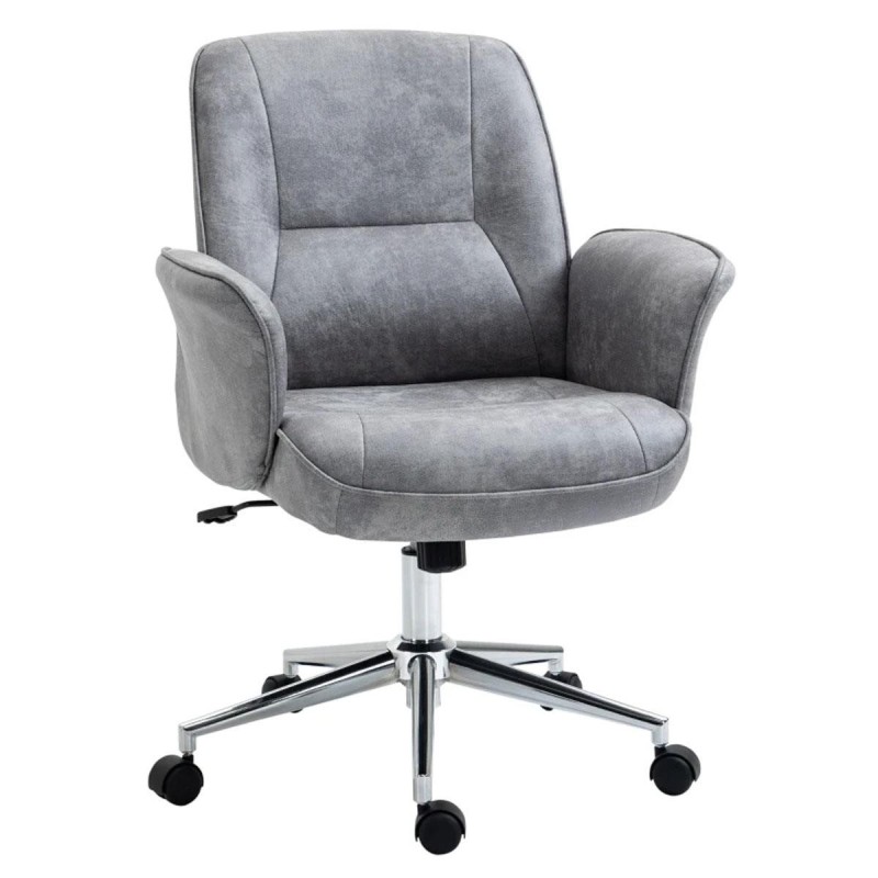 Silla de oficina MELTY, Gran acolchado, en tela color gris