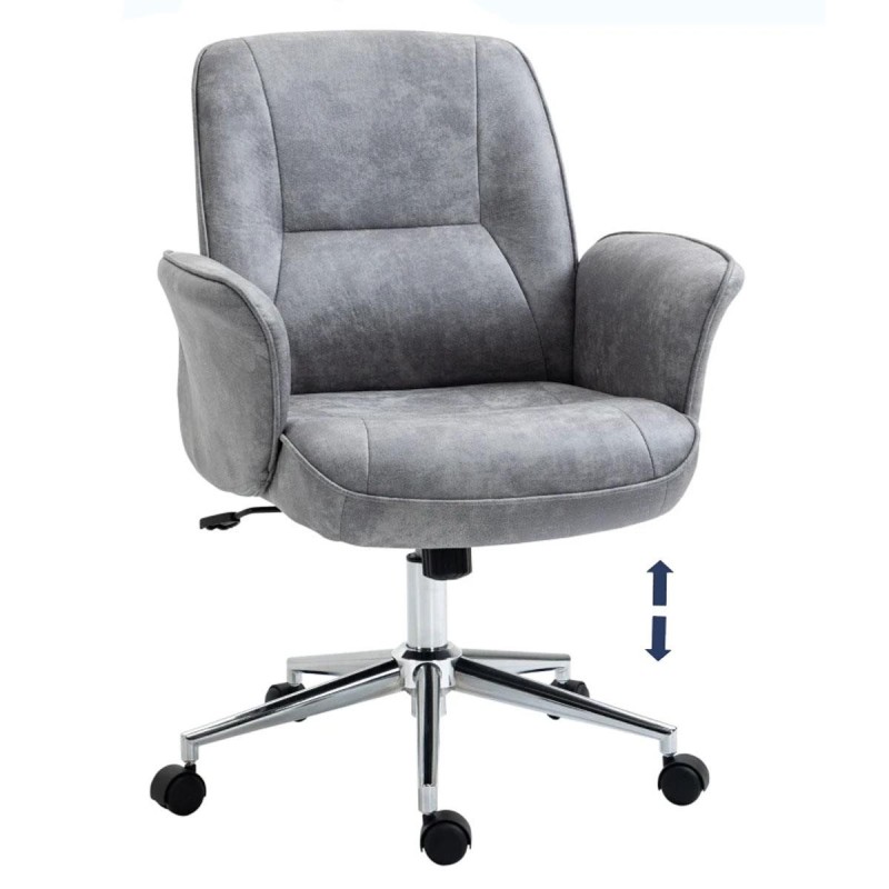 Silla de oficina MELTY, Gran acolchado, en tela color gris