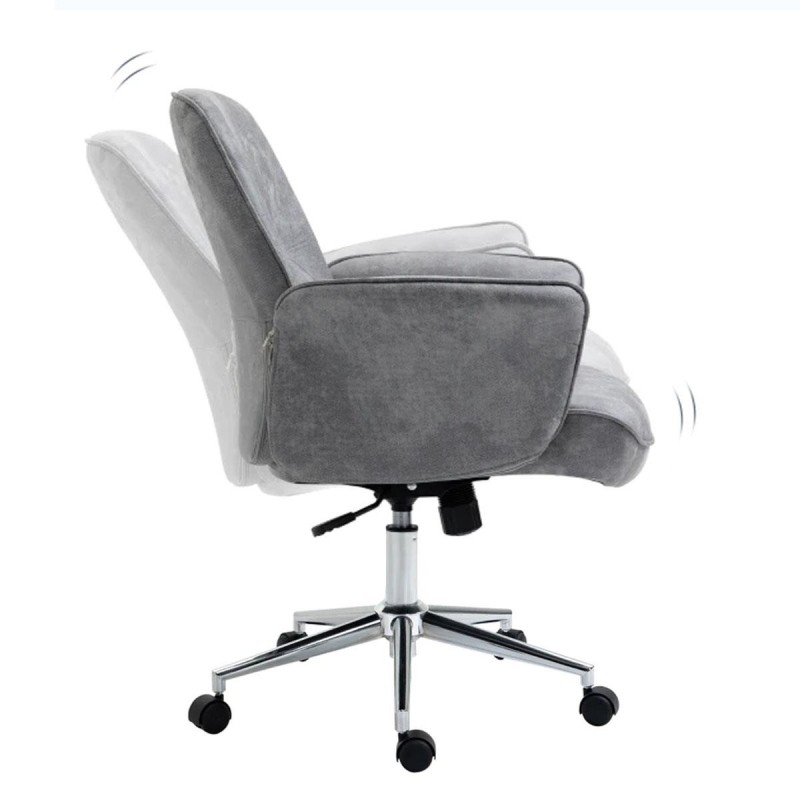 Silla de oficina MELTY, Gran acolchado, en tela color gris