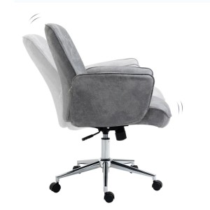 Silla de oficina MELTY, Gran acolchado, en tela color gris