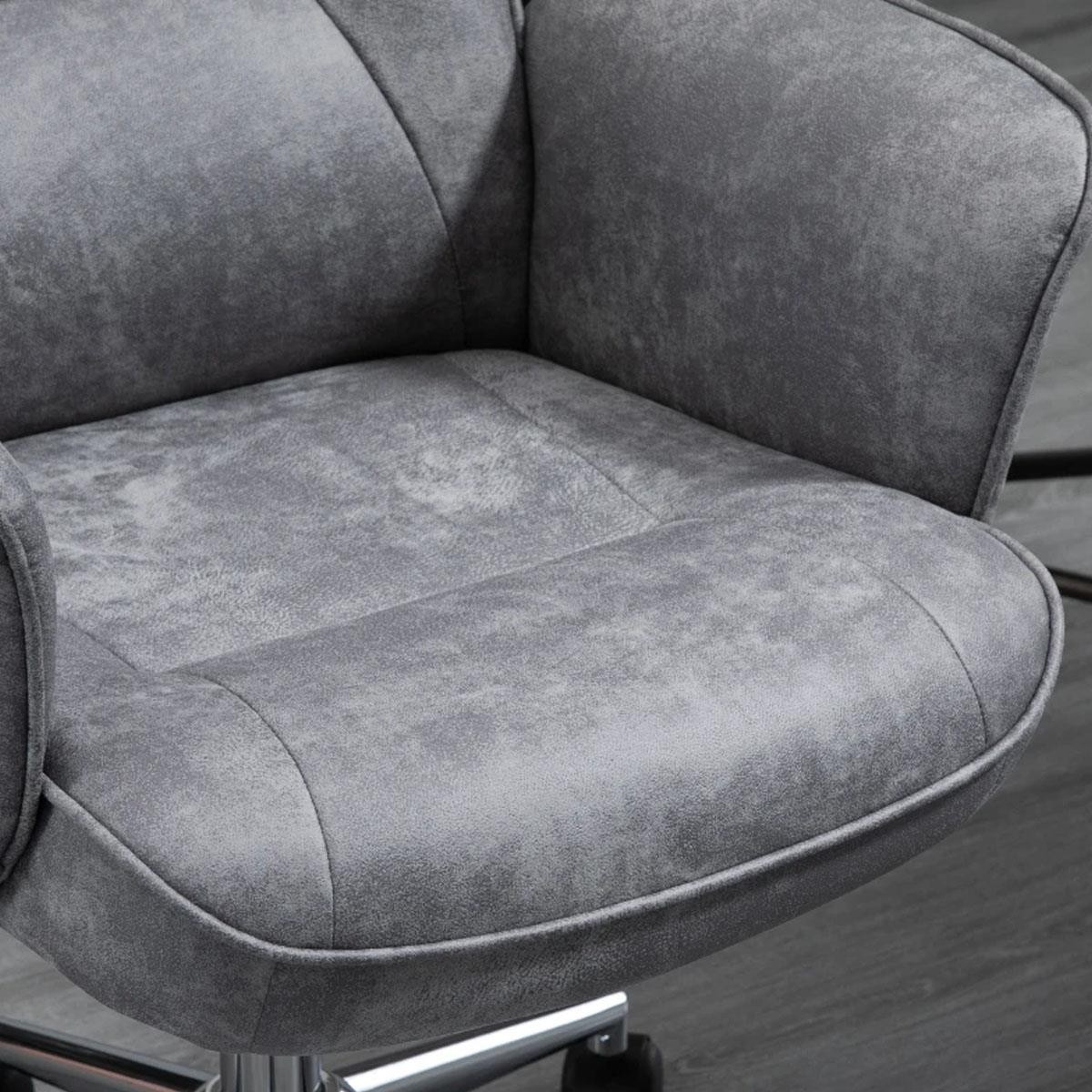 Silla de Oficina MELTY, Grueso Acolchado, Base Metálica, Tapizada en Tela color Gris