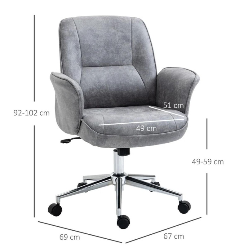 Silla de oficina MELTY, Gran acolchado, en tela color gris
