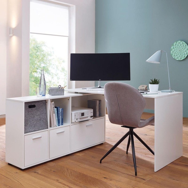 Mesa de Oficina MELINDA en Madera color Blanco