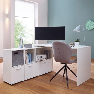 Mesa de Oficina MELINDA en Madera color Blanco