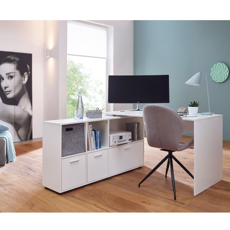 Mesa de Oficina MELINDA en Madera color Blanco