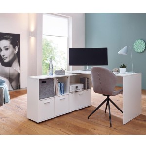 Mesa de Oficina MELINDA en Madera color Blanco