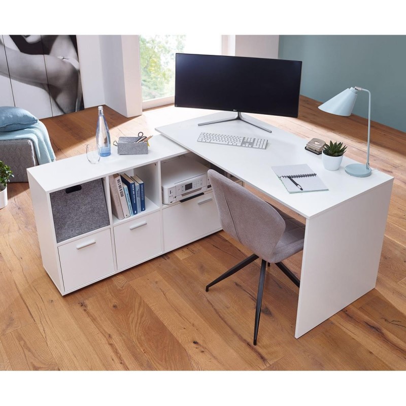 Mesa de Oficina MELINDA en Madera color Blanco
